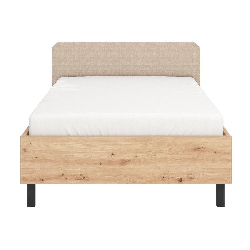 Κρεβάτι Barletta 120 Artisan Oak Με Μπεζ Ύφασμα 131X213,5X85,5Εκ (120X200) Fylliana