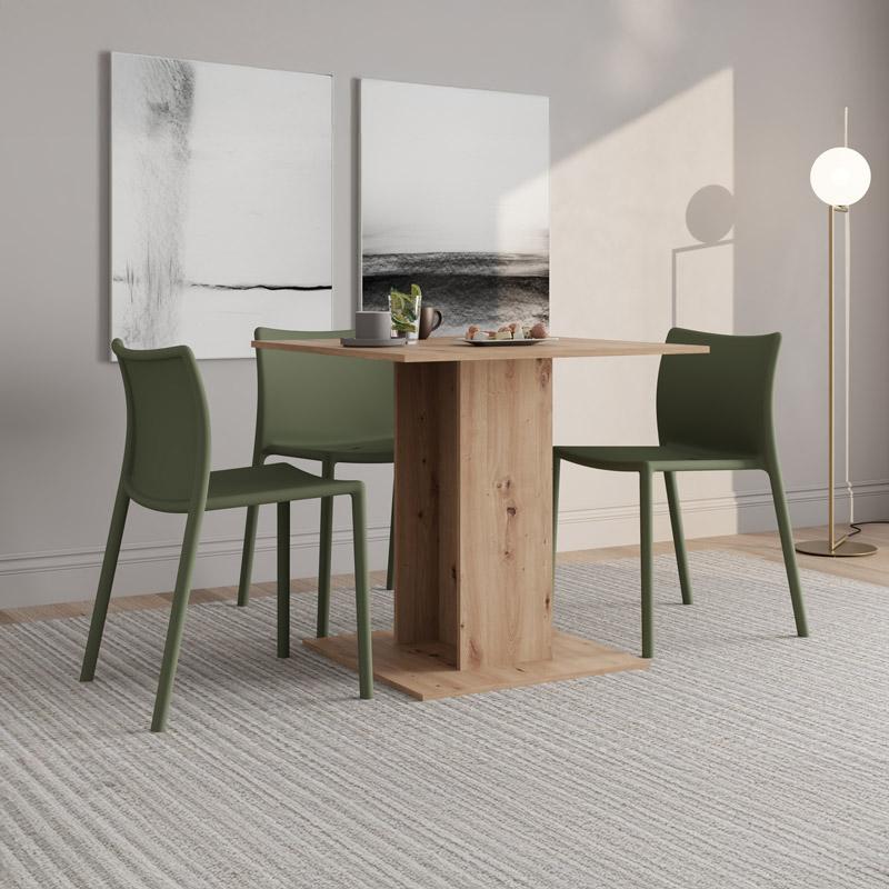 Τραπέζι Τραπεζαρίας Capua Artisan Oak Χρώμα 80x80x76εκ