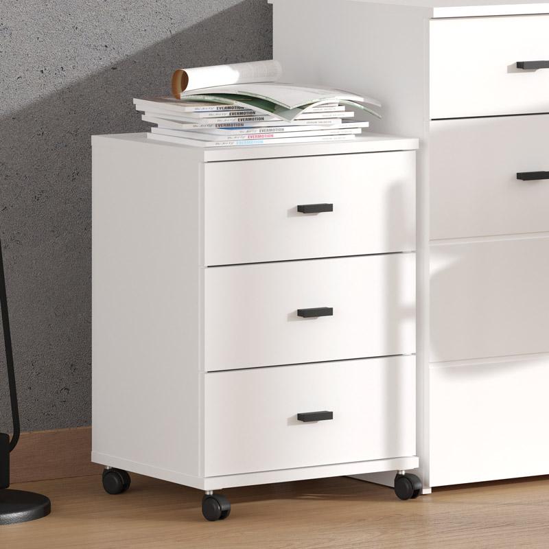Συρταριέρα Γραφείου Almond 38 3f Rs Ξύλινη Λευκό 39x35x56Εκ Fylliana