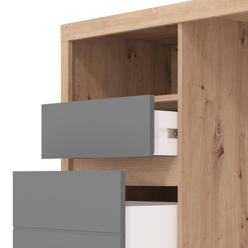 Γραφείο Hipatia 2f Lp Artisan Ξύλινο Γκρι Γραφίτης 127x51x77εκ. Fylliana