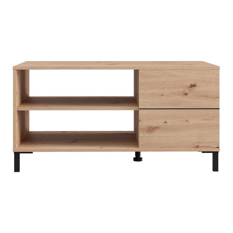 Τραπεζάκι Σαλονιού Marron Artisan-Μαυρο Ματ 102X55X52Εκ Fylliana