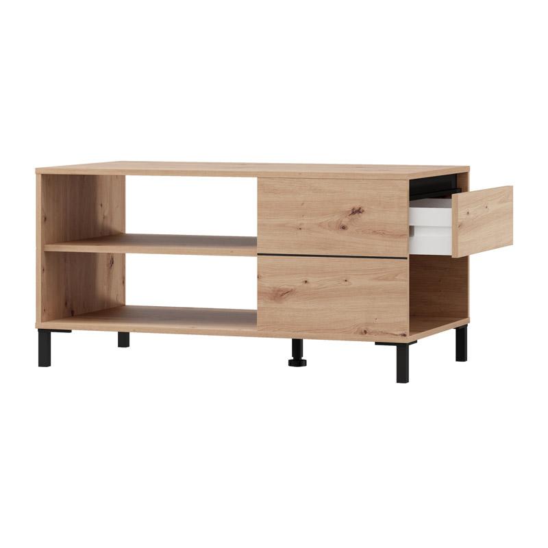 Τραπεζάκι Σαλονιού Marron Artisan-Μαυρο Ματ 102X55X52Εκ Fylliana