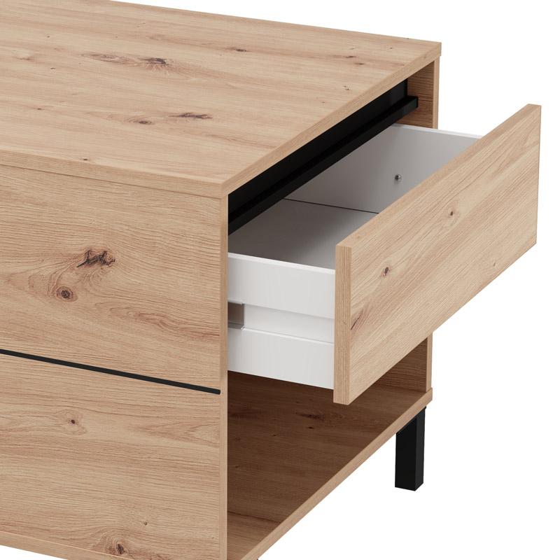 Τραπεζάκι Σαλονιού Marron Artisan-Μαυρο Ματ 102X55X52Εκ Fylliana