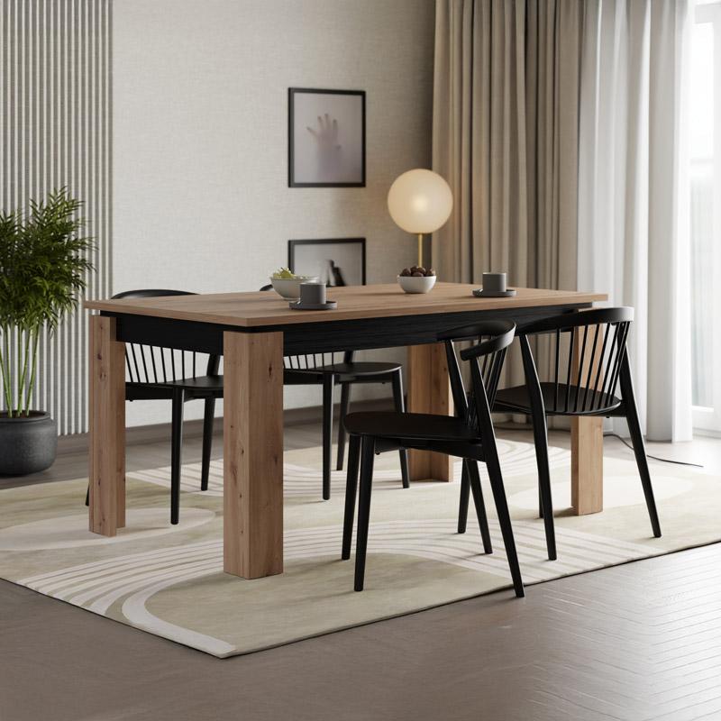 Τραπέζι Τραπεζαρίας Marron Artisan-Μαύρο 160X90X77Εκ Fylliana