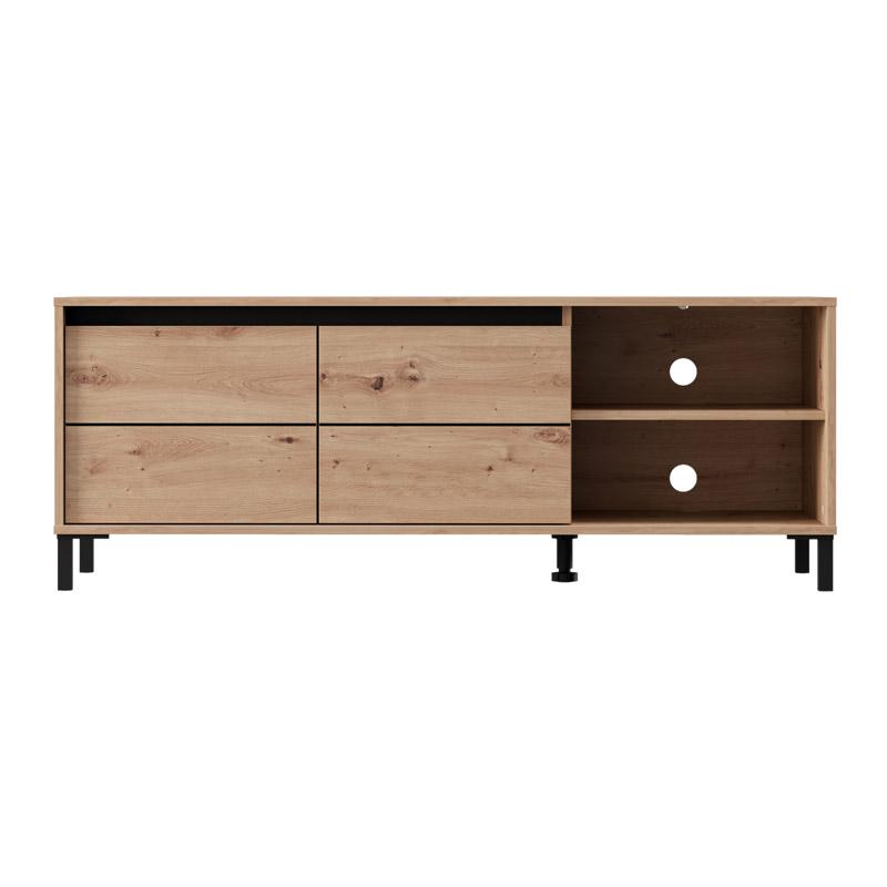 Έπιπλο Τηλεόρασης Marron Tv 138 3K2V Artisan-Μαυρο 138X40X52Εκ Fylliana