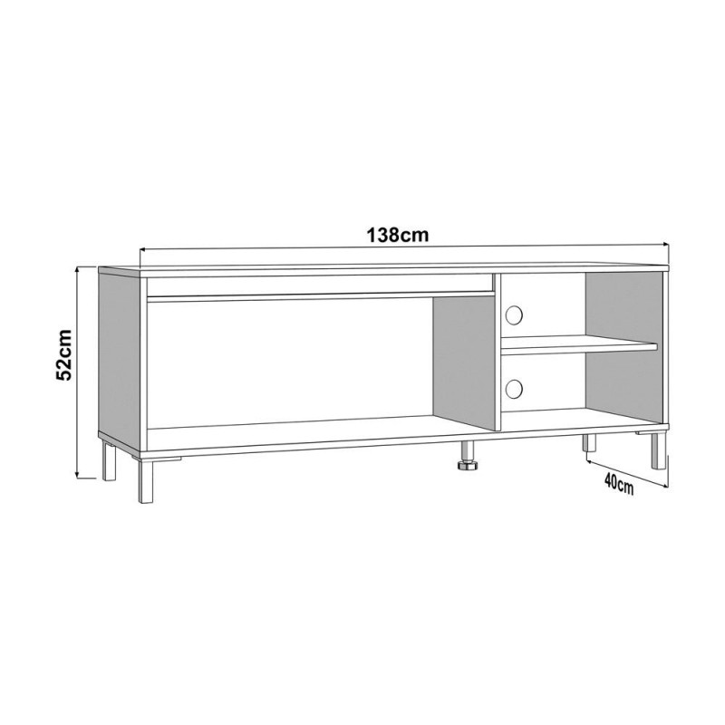 Έπιπλο Τηλεόρασης Marron Tv 138 3K2V Artisan-Μαυρο 138X40X52Εκ Fylliana