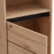 Βιτρίνα Σαλονιού Marron 1k1v Pop 193 από MDF με Τζάμι & Φωτισμό Μαυρο Ματ 55x40x193cm Fylliana
