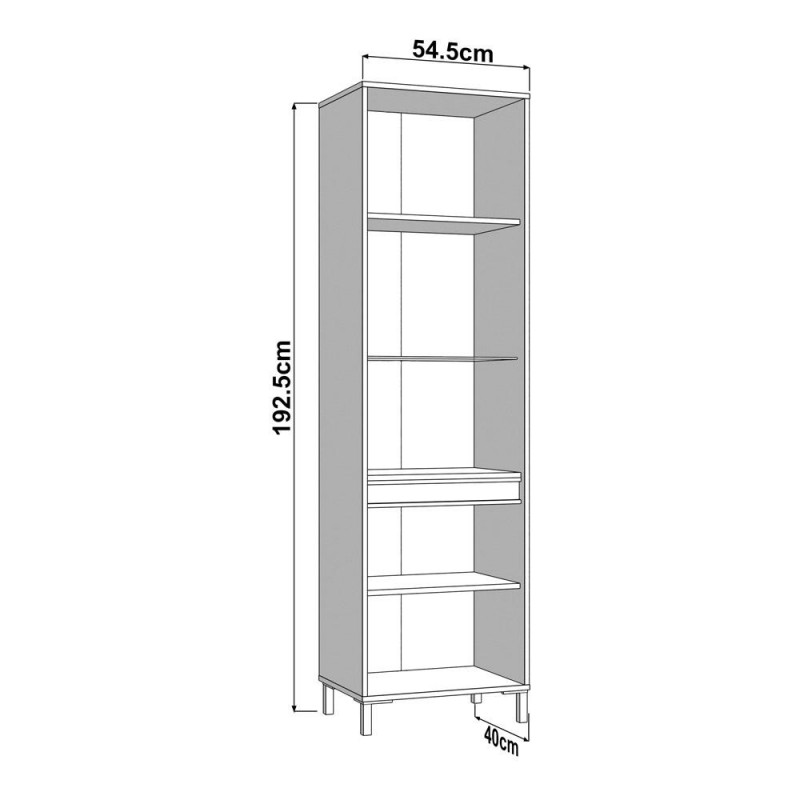 Βιτρίνα Σαλονιού Marron 1k1v Pop 193 από MDF με Τζάμι & Φωτισμό Μαυρο Ματ 55x40x193cm Fylliana