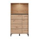 Βιτρίνα Marron 2K2V Pop 135 Artisan-Μαύρο Ματ 74x40x135Εκ Fylliana 