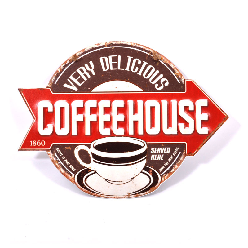 Πινακίδα Μεταλλική "Coffee House" 30x23εκ