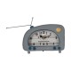 Ρολόι Επιτραπέζιο "Vintage Radio" Μεταλλικό Σιέλ Χρώμα 22x8x16Εκ Fylliana