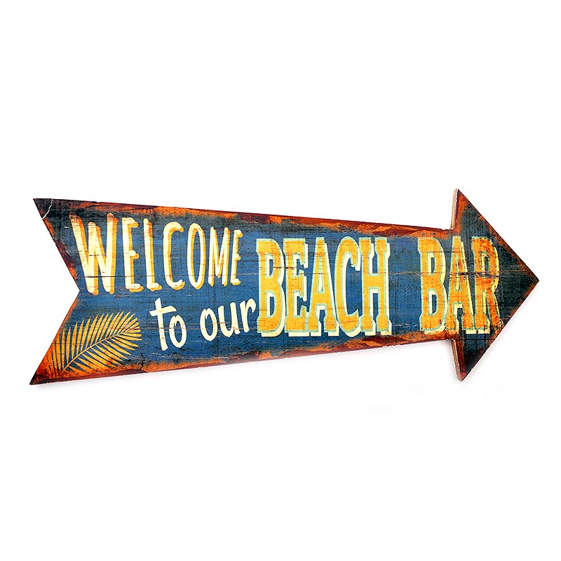 Διακοσμητική Πινακίδα Τοίχου Ξύλινη "Beach Bar 2" 40x0.9x15εκ Fylliana