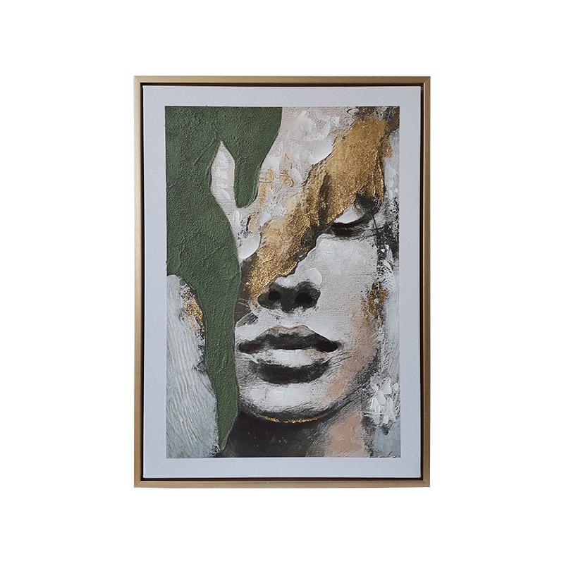 Πινακας Σε Καμβα Με Πλαστικο Πλαισιο Fylliana Fl252827B Μπεζ-Πρασινο-Γκρι 50X4X70Εκ