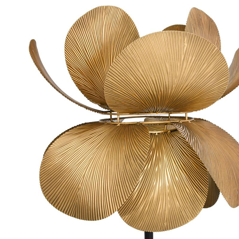 Μεταλλικη Λαμπα Δαπεδου Fylliana Fl620055 Χρυσο-Μαυρο Χρωμα 44X152Εκ