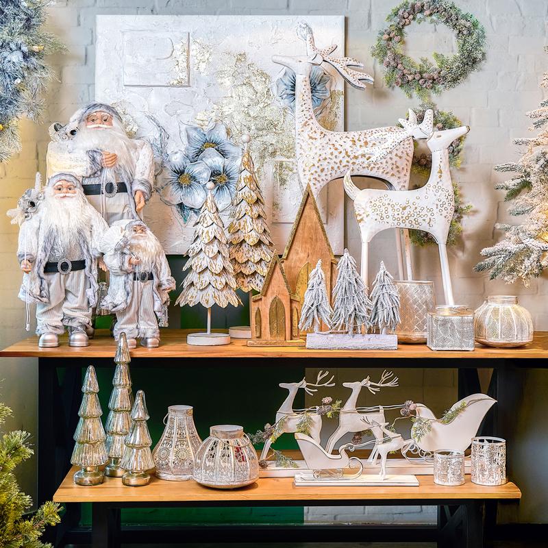 Μεταλλικο Διακοσμητικο Ταρανδος Με Ελκυθρο Fylliana Fl1992 Λευκο-Χρυσο Χρωμα 38X10X22Εκ