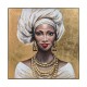 Πίνακας Σε Καμβά Fl4962 Woman Face Καφέ/Χρυσό/Λευκό 100X100Xεκ Fylliana 