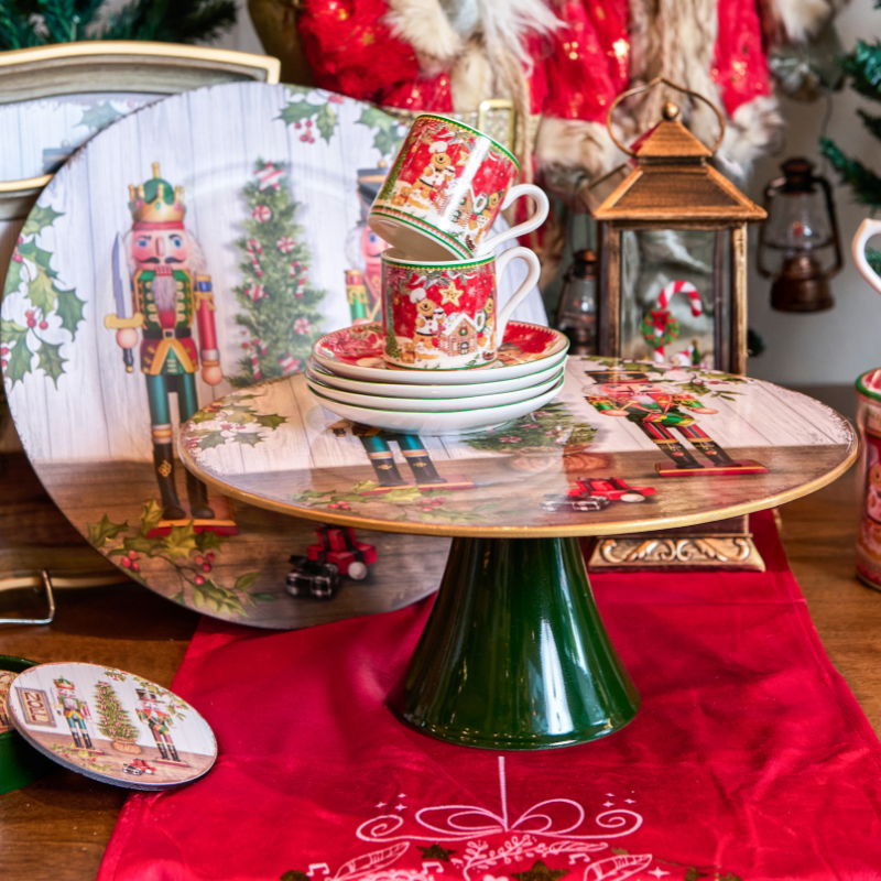 Χριστουγεννιατικο Πλαστικο Πιατο Fylliana Fl14261 Κοκκινο-Λευκο 33X2Εκ