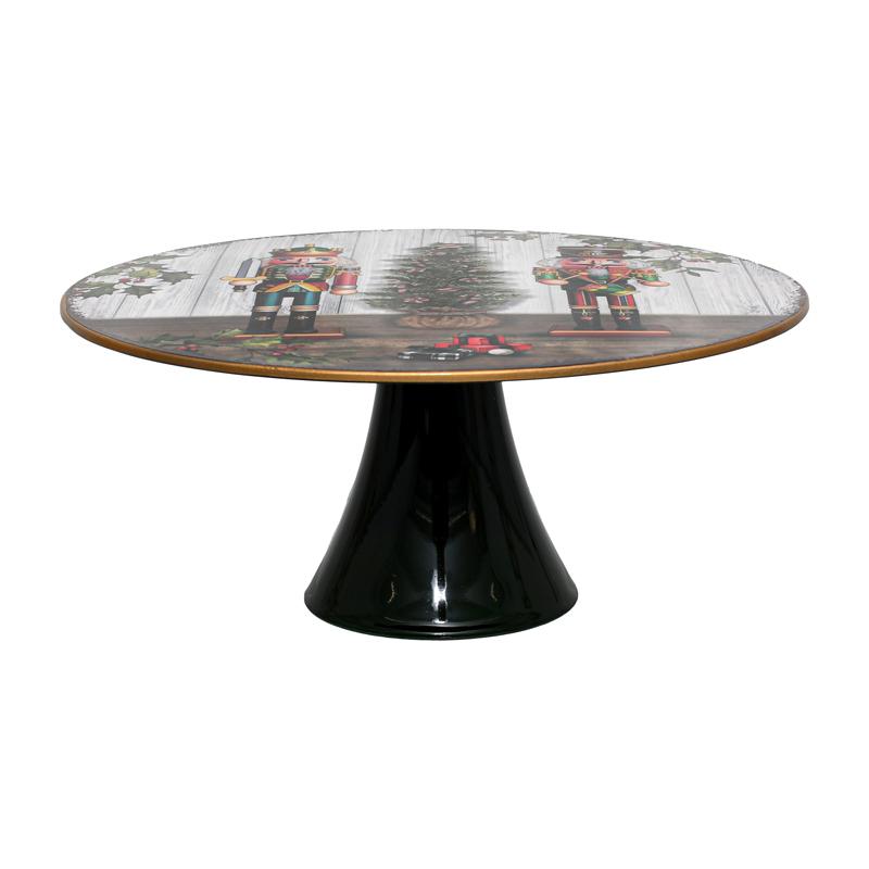 Χριστουγεννιάτικη Πλαστική Τουρτιέρα Fl13082 Κόκκινο/Λευκό/Καφέ 33X14Εκ Fylliana