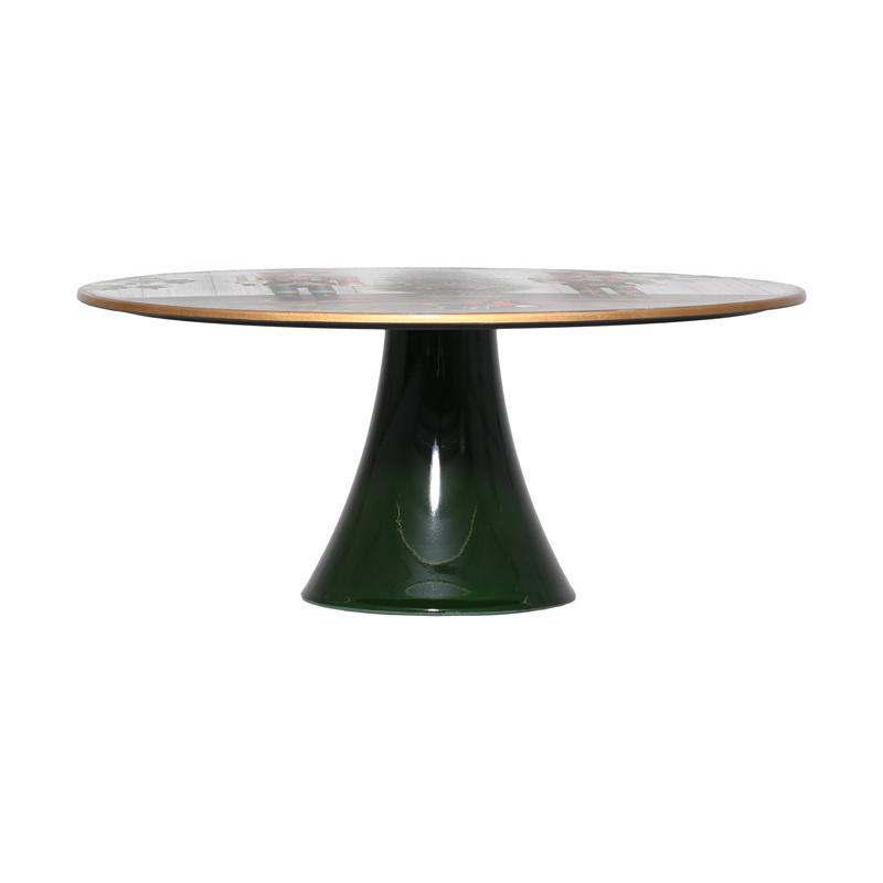 Χριστουγεννιάτικη Πλαστική Τουρτιέρα Fl13082 Κόκκινο/Λευκό/Καφέ 33X14Εκ Fylliana