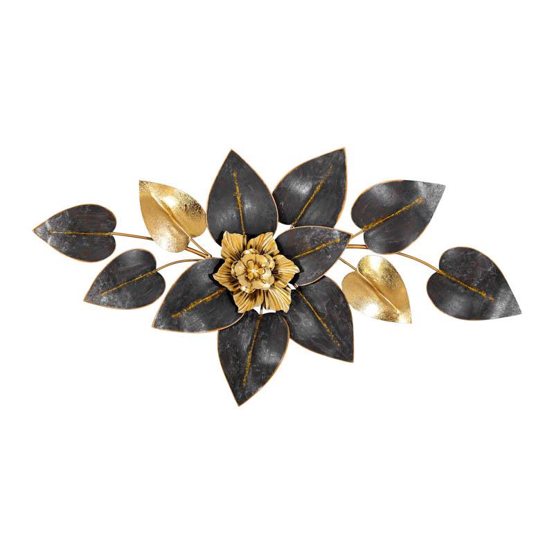Μεταλλικό Διακοσμητικό Τοίχου Fl1113 Μαύρο-Χρυσό Χρώμα 88x6x49Εκ Fylliana 