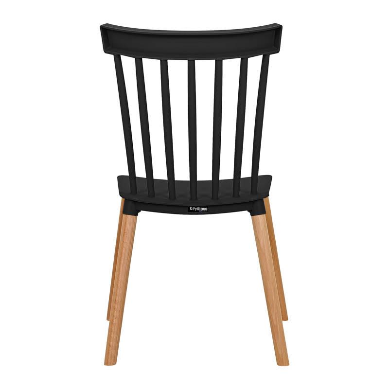 Καρέκλα Τραπεζαρίας Fylliana Rubina Μαύρο Χρώμα 51x50x84Εκ