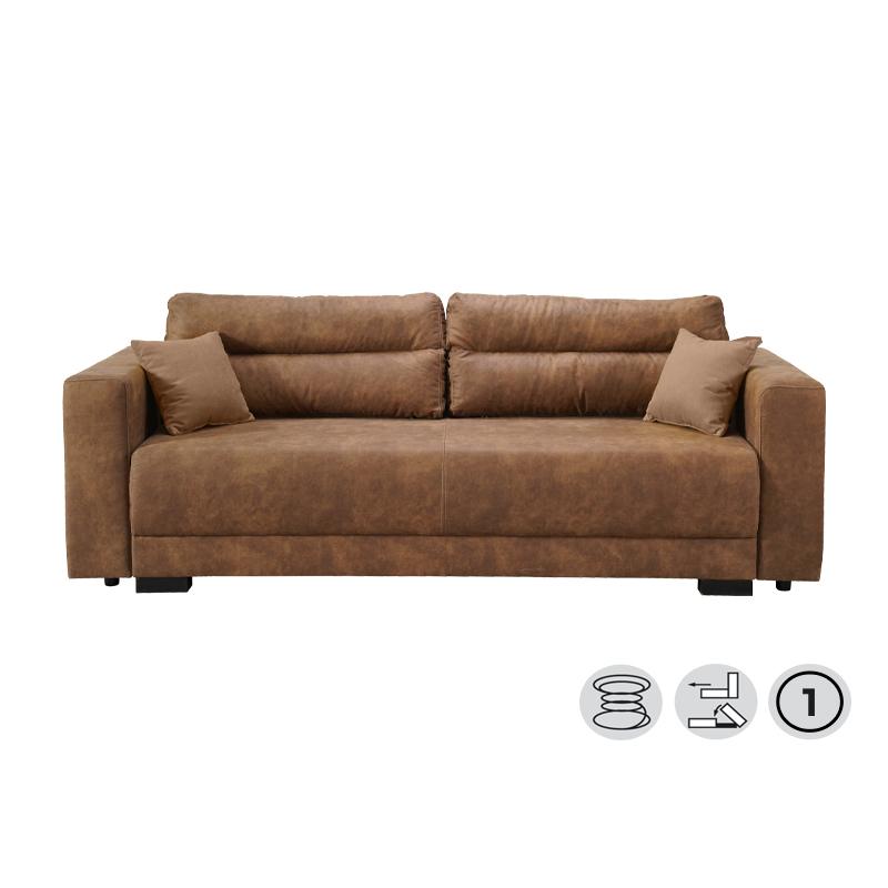 Καναπές/Κρεβάτι 3 Θέσιος "Marbo" Καφέ 237x99x76εκ Fylliana 
