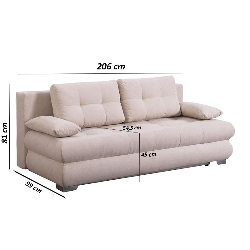 Καναπές/Κρεβάτι Tivoli Μπεζ 206x99x81εκ