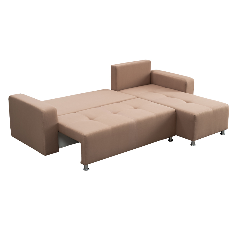 Γωνιακός Καναπές/Κρεβάτι Lombardia Καφέ/Μπεζ 263x167x83εκ