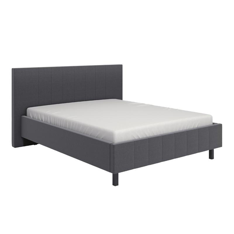 Κρεβάτι Διπλό Bazel Σκούρο Γκρι Ύφασμα Με Μαύρα Ποδιά 193x214x110 160x200 Fyliana