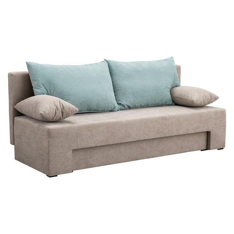 Καναπές Κρεβάτι Τριθέσιος Leonard Μπεζ Πετρόλ 190.5x79x77εκ Fylliana
