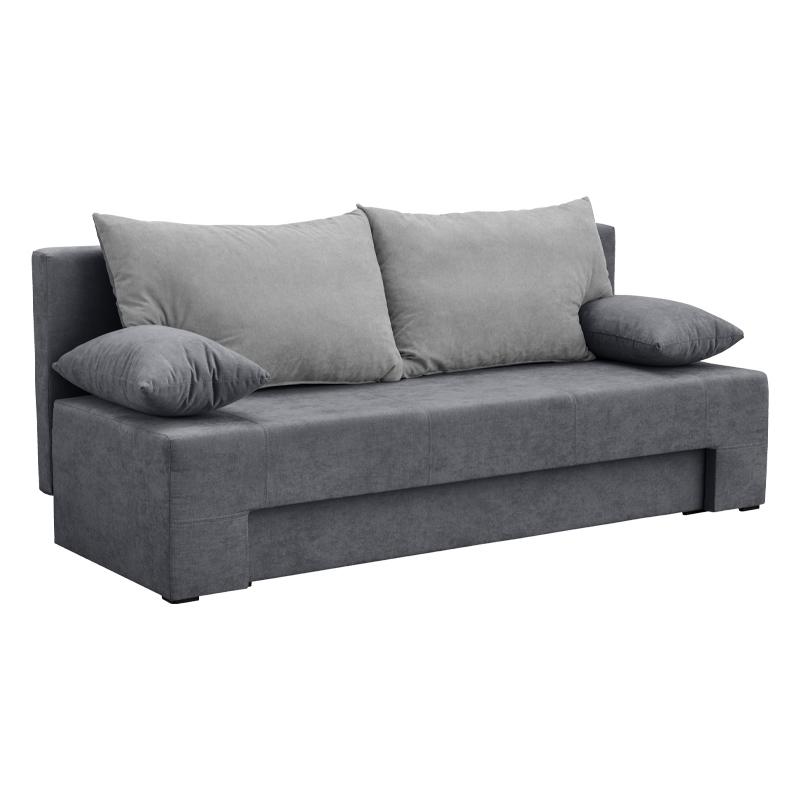 Καναπές/Κρεβάτι Τριθέσιος Leonard Σκούρο Γκρι/Γκρι 190.5x79x77εκ Fylliana