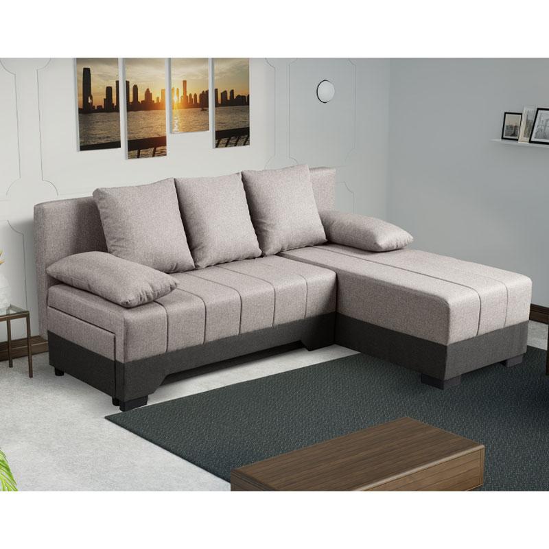 Γωνιακός Καναπές Κρεβάτι Galina Μπεζ-Καφέ 200X151X80Εκ Fylliana