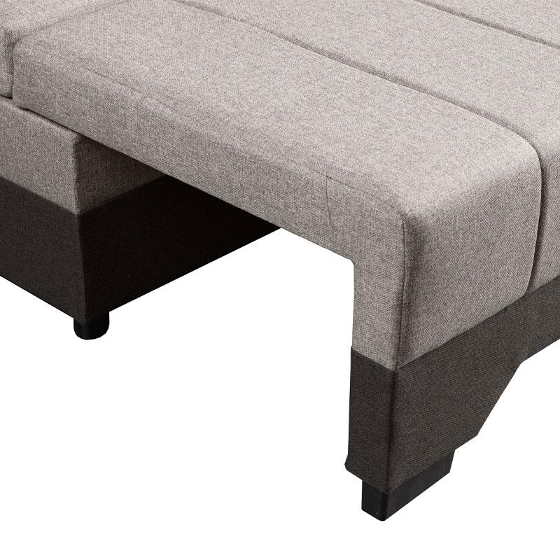 Γωνιακός Καναπές Κρεβάτι Galina Μπεζ-Καφέ 200X151X80Εκ Fylliana