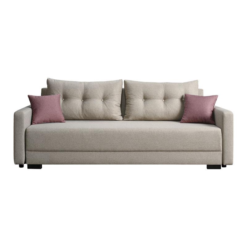 Καναπές Κρεβάτι Enco Μπεζ-Ροζ 200x88x77Εκ Fylliana