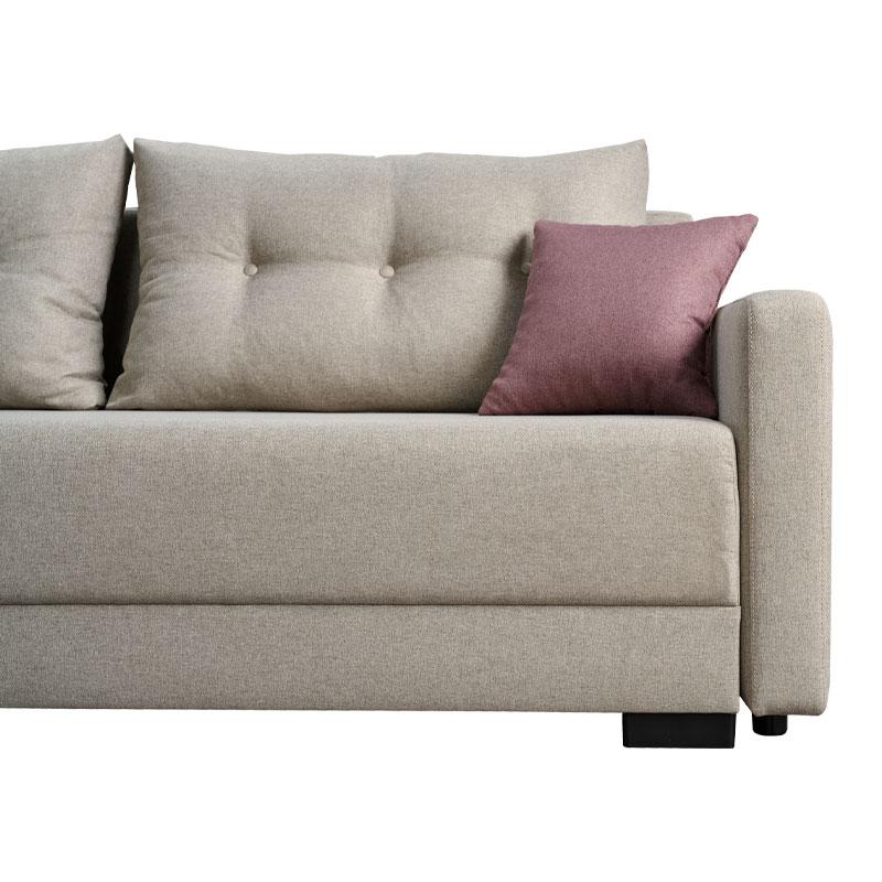 Καναπές Κρεβάτι Enco Μπεζ-Ροζ 200x88x77Εκ Fylliana