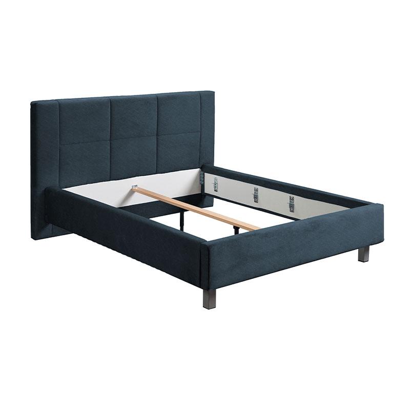 Διπλό Κρεβάτι Uno Cube Navy Blue Χρώμα 194x217x115Εκ