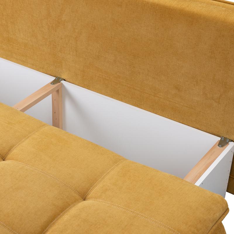 Καναπές Κρεβάτι Mina Κίτρινο Χρώμα 208X95X80 εκ