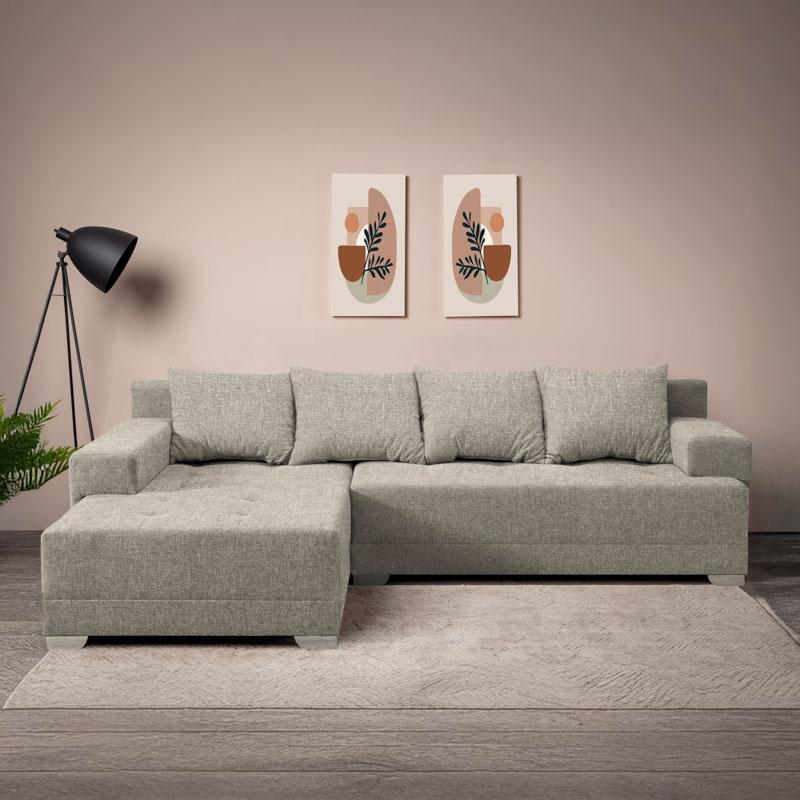 Καναπές Γωνία Nirvana Μπεζ Χρώμα 267X178X75Εκ Fylliana