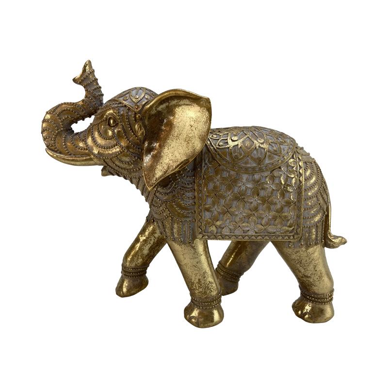 Ελέφαντας Διακοσμητικός Χρυσό Χρώμα Polyresin 18.5x6.5x16εκ Fylliana 