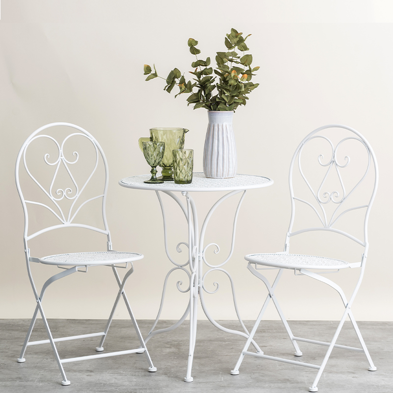 Σετ Μεταλλικό Τραπέζι Κήπου Με 2 Καρέκλες "Byron" Λευκό