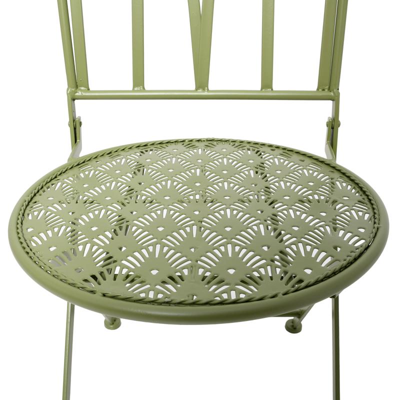 Σετ Μεταλλικό Τραπέζι Κήπου Με 2 Καρέκλες Gordon Πράσινο Χρώμα Fylliana 