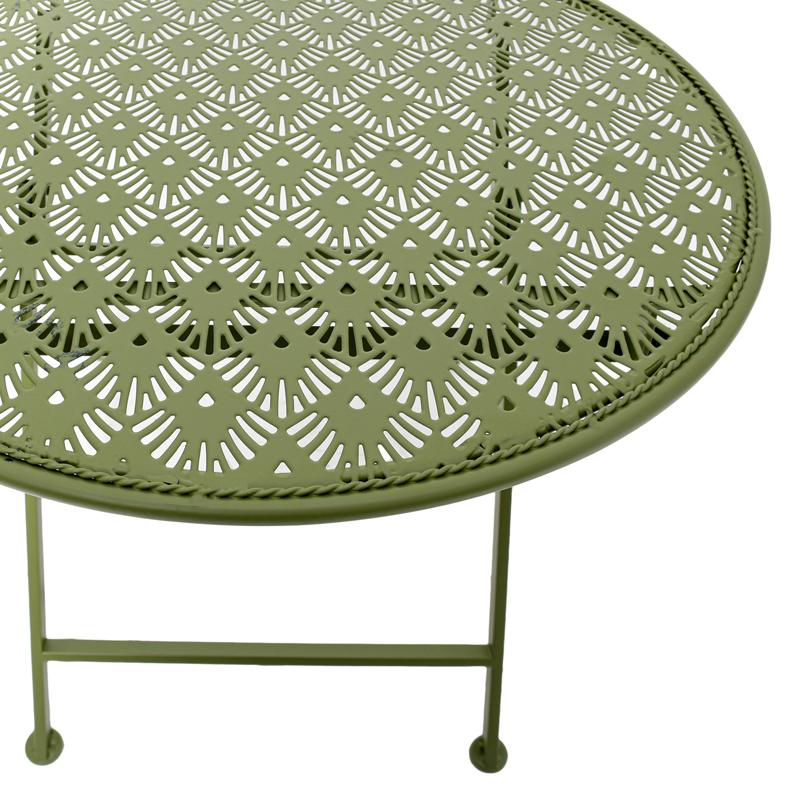 Σετ Μεταλλικό Τραπέζι Κήπου Με 2 Καρέκλες Gordon Πράσινο Χρώμα Fylliana 