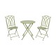 Σετ Μεταλλικό Τραπέζι Κήπου Με 2 Καρέκλες Gordon Πράσινο Χρώμα Fylliana 