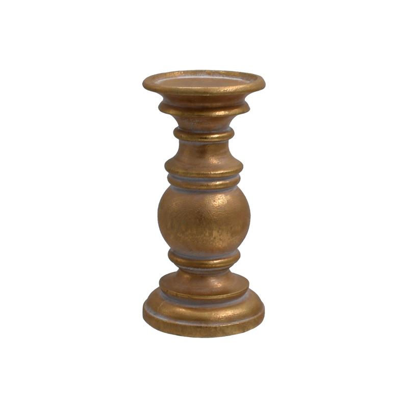 Κηροπήγιο Polyresin Fl39316 Χρυσό-Λευκό Χρώμα 10X21 εκ Fylliana 