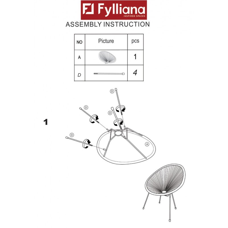 Πολυθρόνα Κήπου Fylliana Morena Γκρι Χρώμα 70x74x85Εκ
