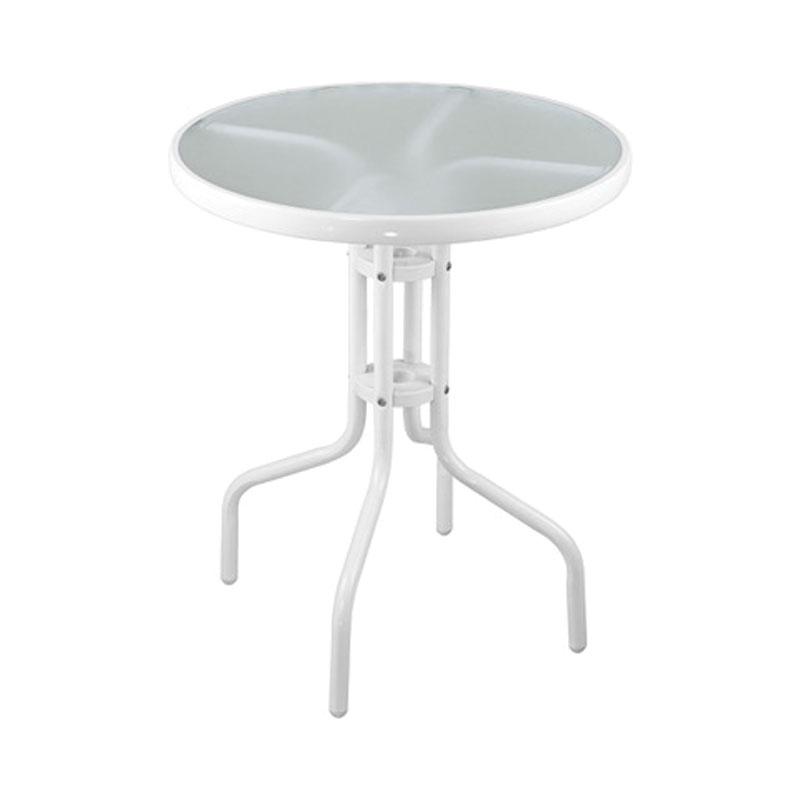 Τραπέζι Κήπου Στρογγυλό Fl10761 Λευκό Χρώμα 60x70Εκ Fylliana 