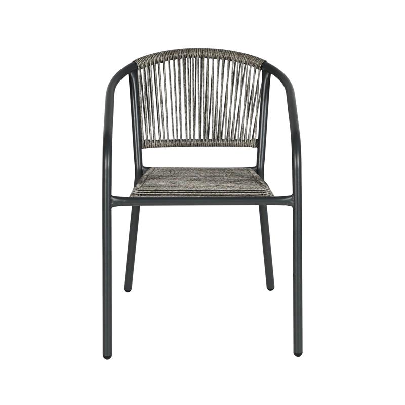 Πολυθρόνα Κήπου Fl11465 Από Συνθετικό Rattan Mε Μεταλλικό Σκελετό Γκρι Χρώμα 54x63x74Εκ Fyllianna 