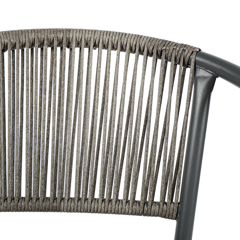 Πολυθρόνα Κήπου Fl11465 Από Συνθετικό Rattan Mε Μεταλλικό Σκελετό Γκρι Χρώμα 54x63x74Εκ Fyllianna 