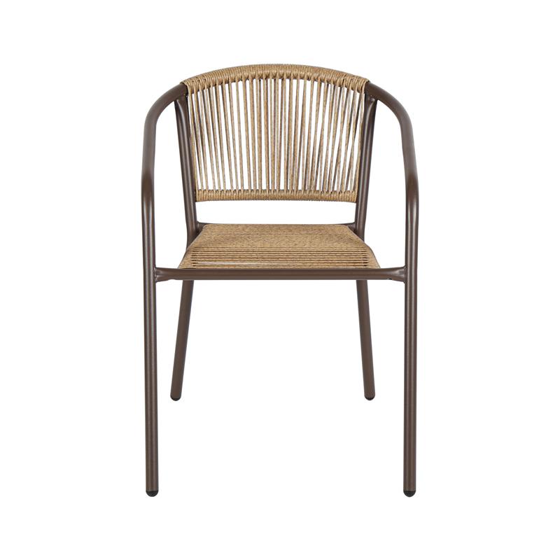 Πολυθρόνα Κήπου Fl11465 Απο Συνθετικό Rattan Mε Μεταλλικό Σκελετό Καφέ Χρώμα 54x63x74Εκ Fylliana 