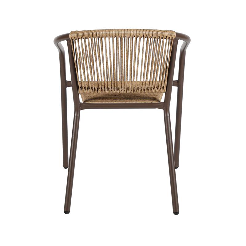 Πολυθρόνα Κήπου Fl11465 Απο Συνθετικό Rattan Mε Μεταλλικό Σκελετό Καφέ Χρώμα 54x63x74Εκ Fylliana 